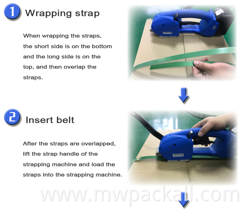 PP/PET 13/16 width PP and pet Hand Strapping /battery powered plastic strapping tool small hand packing machine